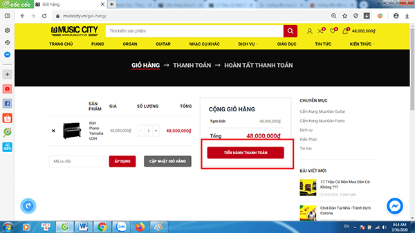 Hình Ảnh Hướng Dẫn Mua Hàng Online Tại Website Music City