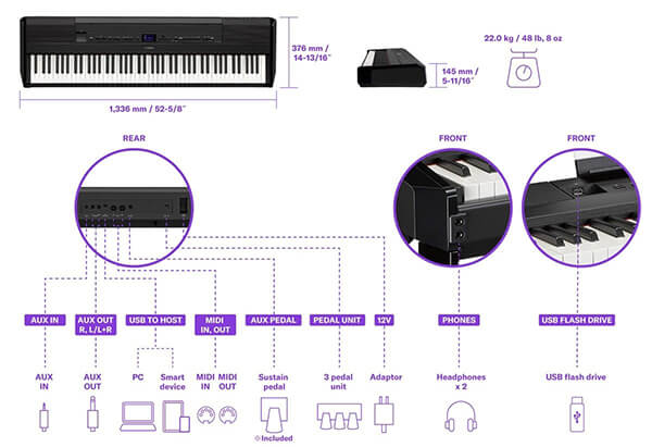 Hình ảnh đàn piano yamaha p525 tại Music City - Ảnh musiccity.vn