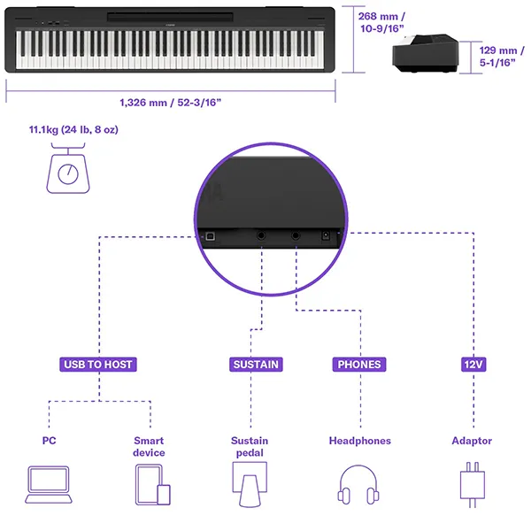 Hình ảnh Đàn Piano Yamaha P143 -Musiccity.vn dan-piano-yamaha-p143-musiccity
